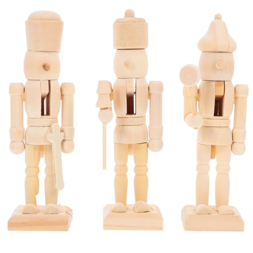 BESPORTBLE 3Pcs Weihnachten Holz Unfertige Nussknacker Figuren DIY...