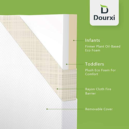Dourxi Crib Mattress and Toddler Bed Mattress, Dual Sided Sleep System, Firm Side for Infants and Plush Soft Side for Toddlers, Breathable Foam Baby Mattress with Removable Cover - Thumbnail 5