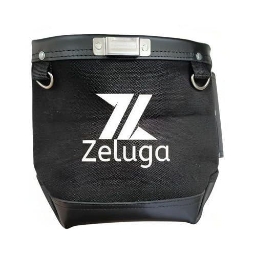 Zeluga 20-340 28 oz lona negra resistente al fuego tela y cuero negro con cinta clip bolsa de perno