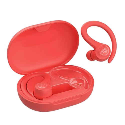 JLab Go Sport+ Wireless Workout Earbuds Featuring C3 Clear Calling, Secure Earhook Sport Design, 35+ Hour Bluetooth Playtime, and 3 EQ Sound Settings (Coral)