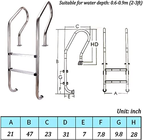 Escalera para piscina con barandales acero inoxidable 2 pasos miniatura 7