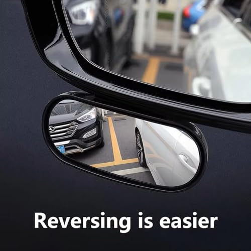 Espejo de coche de punto ciego exterior izquierdo regulable retrovisor gran angular HD negro 7