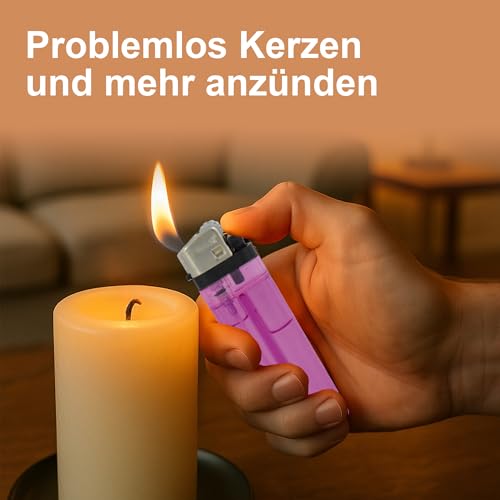 Einwegfeuerzeug H2I mit Reibrad, 50 Stück, transparent