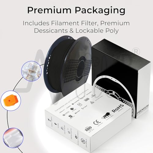 Image of NFIL3D Premium High Strength PLA+ Raven Black 3D Printer Filament | Dimensional Accuracy + /- 0.015mm |1.75mm | Easy to Print, No Clogging,Smooth Finish,Tangle-Free |Compatible with All 3D Printers