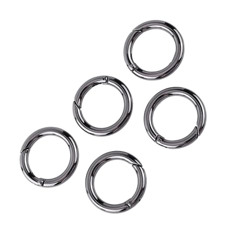Socobeta 5 STÜCKE Runde Feder Karabinerhaken Verschluss Karabiner Zinklegierung Runde Karabiner Schlüsselanhänger Schnalle