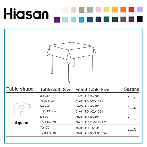 Hiasan 2 Pieces White Square Tablecloth - Waterproof and Spillproof Restaurant Washable Polyester Table Cloth for Dining Room, 30 x 30 Inch by Hiasan - Image 6
