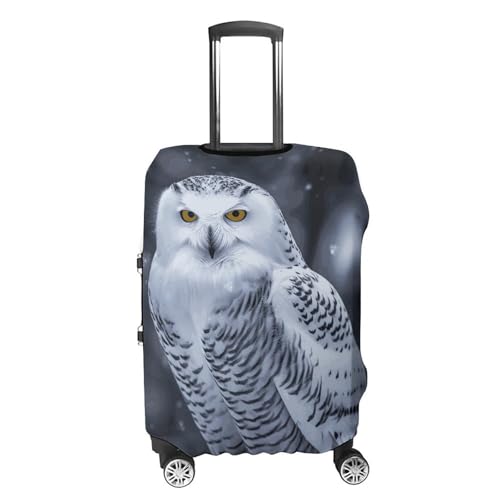 Arctic Owl Elastic Luggage Cover Suitcase Protector for 19-32 Inch Suitcases | Universal Stretchable Travel Bag Cover | Anti-Scratch, Washable with Zipper Closure L4
