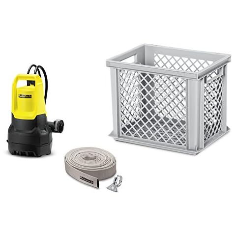 Kärcher Überschwemmung Hochwasser Kit - Tauchpumpe SP 5 Dirt mit 10 Meter Schlauch und Box Cover