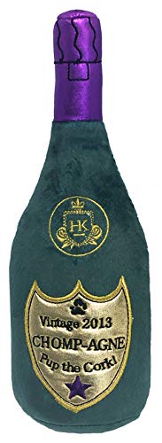 H&K for Dogs Power Plush | Vintage Chompagne (Large) | Funny Dog Toy | Dog Toy with Squeaker | Dog Gift | Fun, Durable, and Safe | Squeaky Dog Toy