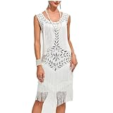 Enigmaire Vestido de Baile Latino para Mujer,Tango Vestido Danza latinao,Vestido de Baile Latino Salsa con Flecos para Mujer sin Mangas,con Lentejuelas,para Falda de Samba,Tango,Disfraz de cóctel