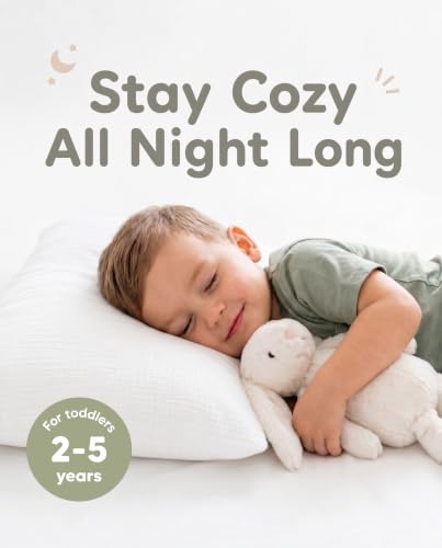 Image of Toddler Pillowcases for 13 inchx18 inch Pillow 2 Pack, Muslin Small Toddler Baby Kids Travel Pillow Covers for Boys Girls with Envelope Closure (White, 13 x 18 Inch)