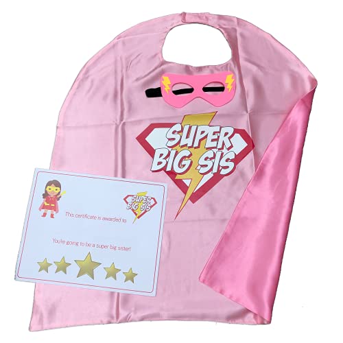 Image of FUNNY PARTY PIECES Superhero Sibling Inspirational Cape And Mask Set Great For Those Little Role Models Expecting A Sibling