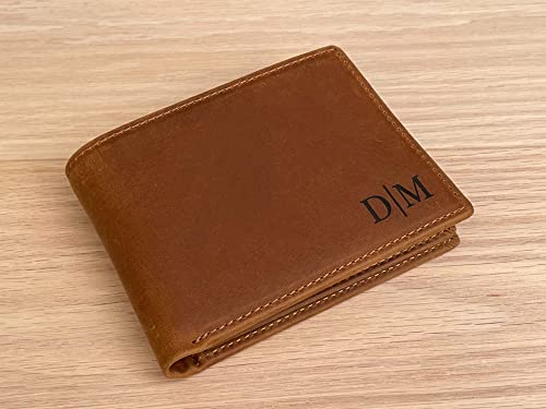 Personalized Wallet For Men, Custom Engraved Wallet, Customized Engraved Full Grain Leather Wallet, Gift For Fathers Day/Him/Husband/Boyfriend/Anniversary/Dad/Son/Graduation/Birthday2
