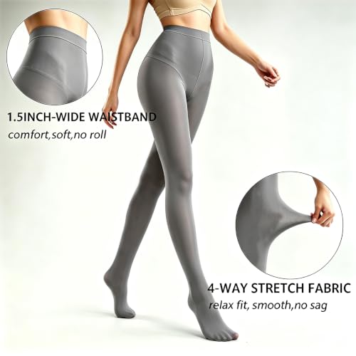 Image of HA WA Women 80D Opaque Tights High Waist Control Top Pantyhose