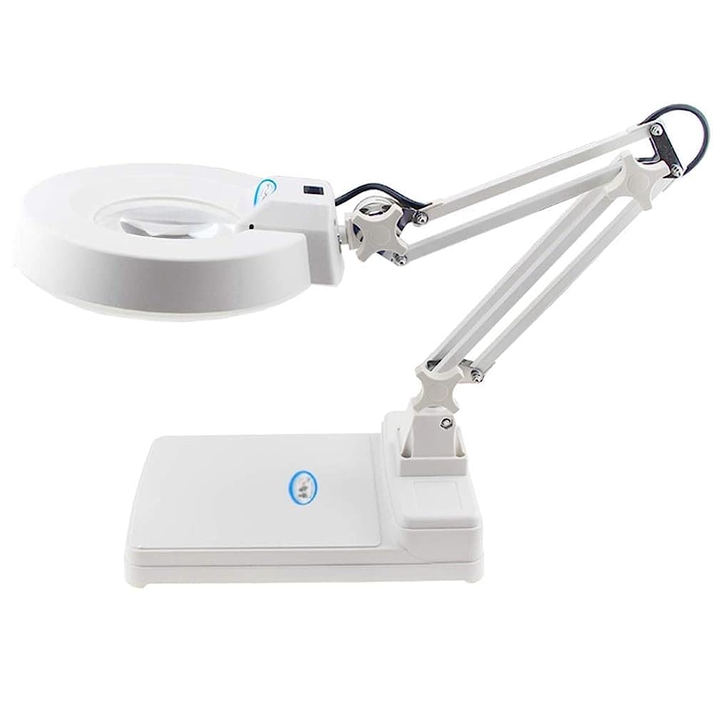 asdchZen Magnifiers,Desktop Magnifying Glass - Led Desk Lamp With Electronic Maintenance Inspection High Magnification Old Reading Micro-Carving Beauty Lamp Magnifier/15*