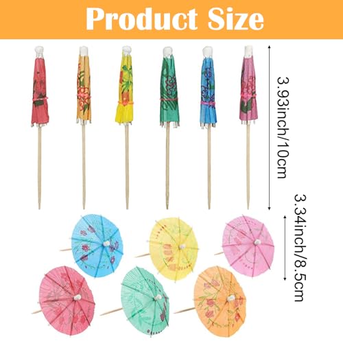 Image of DNY 25 Pcs Cocktail Umbrellas for Drinks - Colorful Paper Parasols for Party Decorations, Tiki Bar, Luau, Summer, Beach, Hawaiian Theme, Birthdays, and Tropical Cocktails