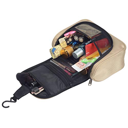 HIPAK Hanging Toiletry Bag Travel Dopp Kit Travel Organizer-Khaki