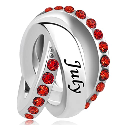 Image of LSxAB Birthstones Charms fits Pandora Bracelet for Women Happy Birthday to January-December Charm for Bracelet Necklace Pendant for Women Jewelry