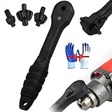 Hwocw 2 in 1 Drill Chuck Ratchet Spanner with 3 Key Sizes, Universal Double Head Drill Chuck Ratchet Wrench, Mini Ratchet Drill Chuck Spanner Wrench, Compatible with Most Electric Drills,Tools (1)