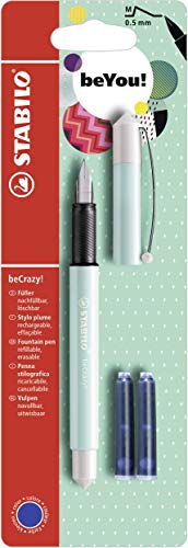 STABILO B-53993-5 BeCrazy! Fountain Pastel Pen - Turquoise/White
