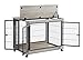 GOWE Furniture Style Dog Crate Side Table on Wheels with Double Doors and Lift Top.Grey,38.58''w x 25.5''d x 27.36''h.