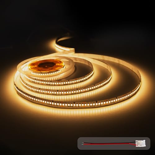 illuburg LED Strip 24V 5m Warm White 2700K 240LEDs/m 22W/m 16500lm SMD 2835 Dimmable Self-Adhesive LED Strip Light Decoration Lighting