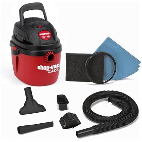Shop-Vac 1.5 Gallon Wet Dry Vacuum with Wall Bracket & Attachments Cover