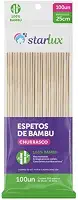 Starlux - Espeto para Churrasco Bambu 4 mm x 25 cm 100 Unidades | Food Grade | Sustentável e Resistente