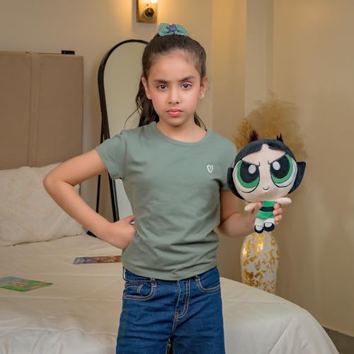 Image of Mirada Powerpuff Girls Buttercup Soft Plush Toy - 28cm | Official Licensed Cartoon Stuffed Character for Kids & Girls | Super Soft, Cuddly & Huggable Plush | Ideal Gift for Birthday /Christmas /Diwali