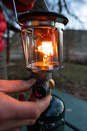 Image of Stansport Propane Mantel Lantern - Outdoor Light with Adjustable Brightness, Carry Handle, Ventilated Hood, High-Output, Portable, for Emergency, Backpacking, Camping - Mantels Included