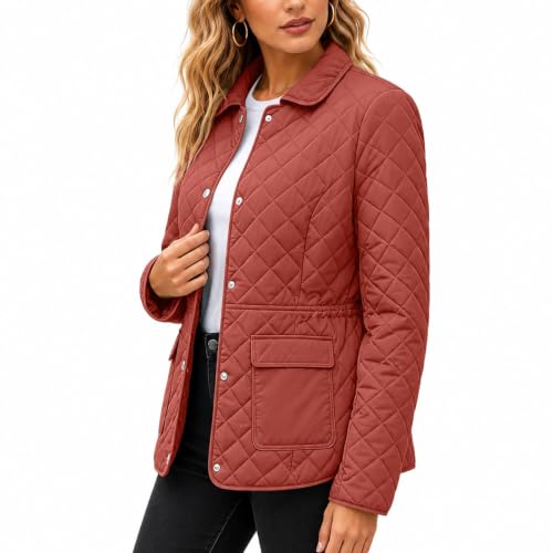Piuwrlz Women's Diamond Quilted Snap Button Jacket with Flap Pockets - image 6