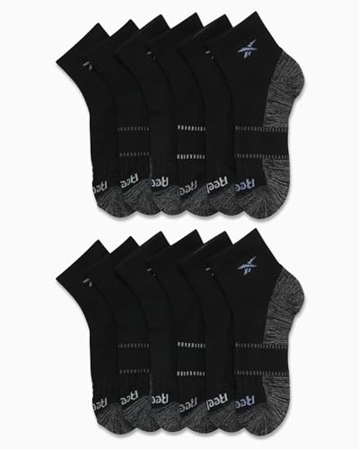 Image of Reebok Womens Quarter Socks 12 Pack Moisture Wicking Athletic Socks