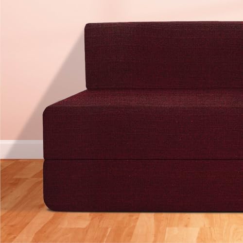 Image of Starlon 3 Seater Sofa Cum Bed Foldable 3-in-1 Sofa Bed with 1 Year Warranty, Washable Jute Fabric Cover & 2 Pillows.Queen Size Guest Bed for Living Room,Apartment & Small Spaces 6x6.5 Ft