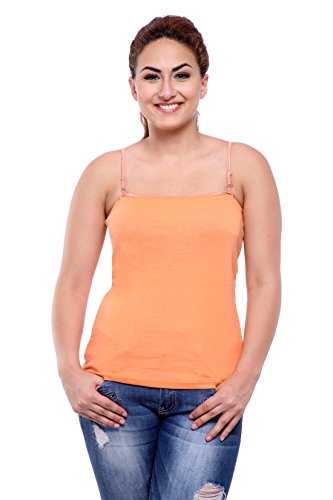 Image of Teemoods Women's Cotton Spaghetti Strap Camisole Slip - Adjustable Straps, Slim Fit, Soft Innerwear Tank Top for Layering & Everyday Comfort