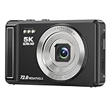 Câmera Digital 4K, Foco Automático, Zoom 16X,Tela IPS de 2.8 Polegadas para fotografia, Flash, Cartão SD de 32GB, Câmera Compacta