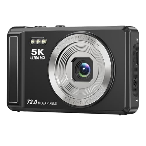 Câmera Digital 4K, Foco Automático, Zoom 16X,Tela IPS de 2.8 Polegadas para fotografia, Flash, Cartão SD de 32GB, Câmera Compacta