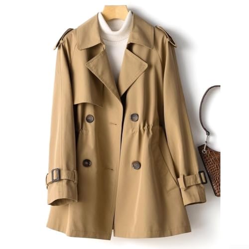 Veste d'automne élégante pour femme, longueur moyenne, trench-coat pour les looks, kaki, L