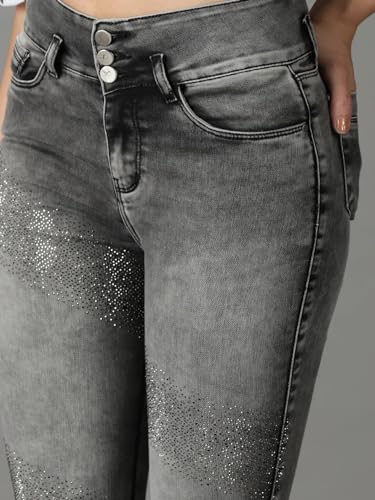 Image of SHOWOFFFF Women Slim Fit Jeans | Denim Jeans for Womens | Mid-Rise Regular Length Jeans for Women's