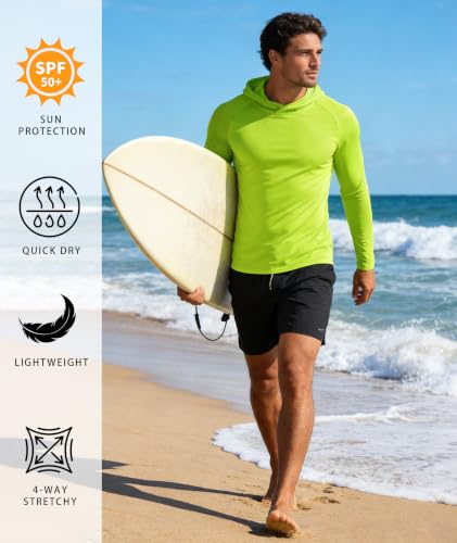 Image of Hoodies for Men UPF 50+ Sun Protection Fishing Shirts Long Sleeve Lightweight Rash Guard Shirt UV SPF Sweatshirt