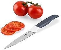 Zyliss Comfort Serrated Paring Knife - Japanese Stainless Steel l Kitchen Knife for Precise Slicing of Fruits & Vegetables | Non-Slip Handle, Blade Guard | 5 Year Guarantee | 10.5cm/4in | Black/White