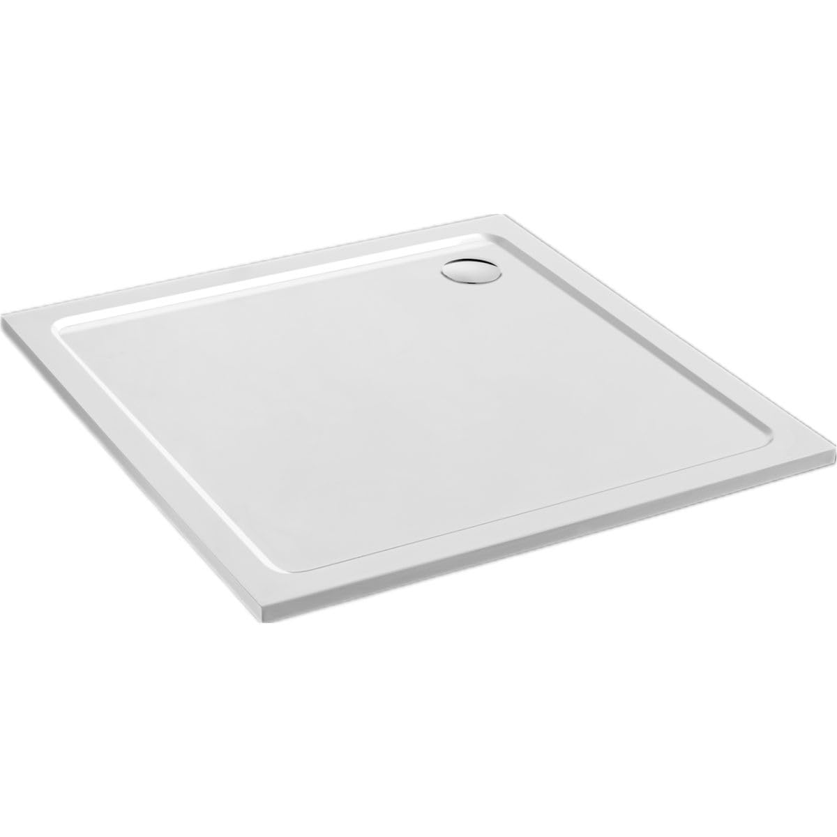 Go Bathrooms Square Shower Tray 900 x 900mm Low Profile 30mm Shower Tray Strong Gel Coated Finish Adjustable Height Showering Cubicle Tray | Delton