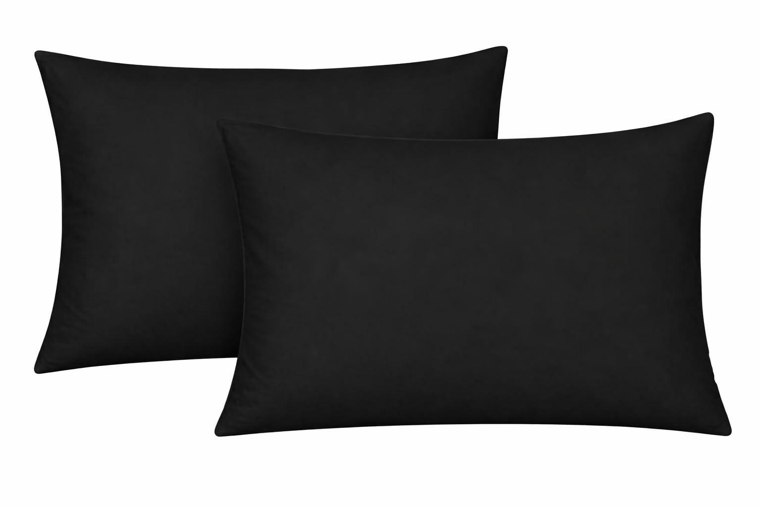 Plain dyed polycotton Housewife pair of pillowcases, Available in 20 (Black)
