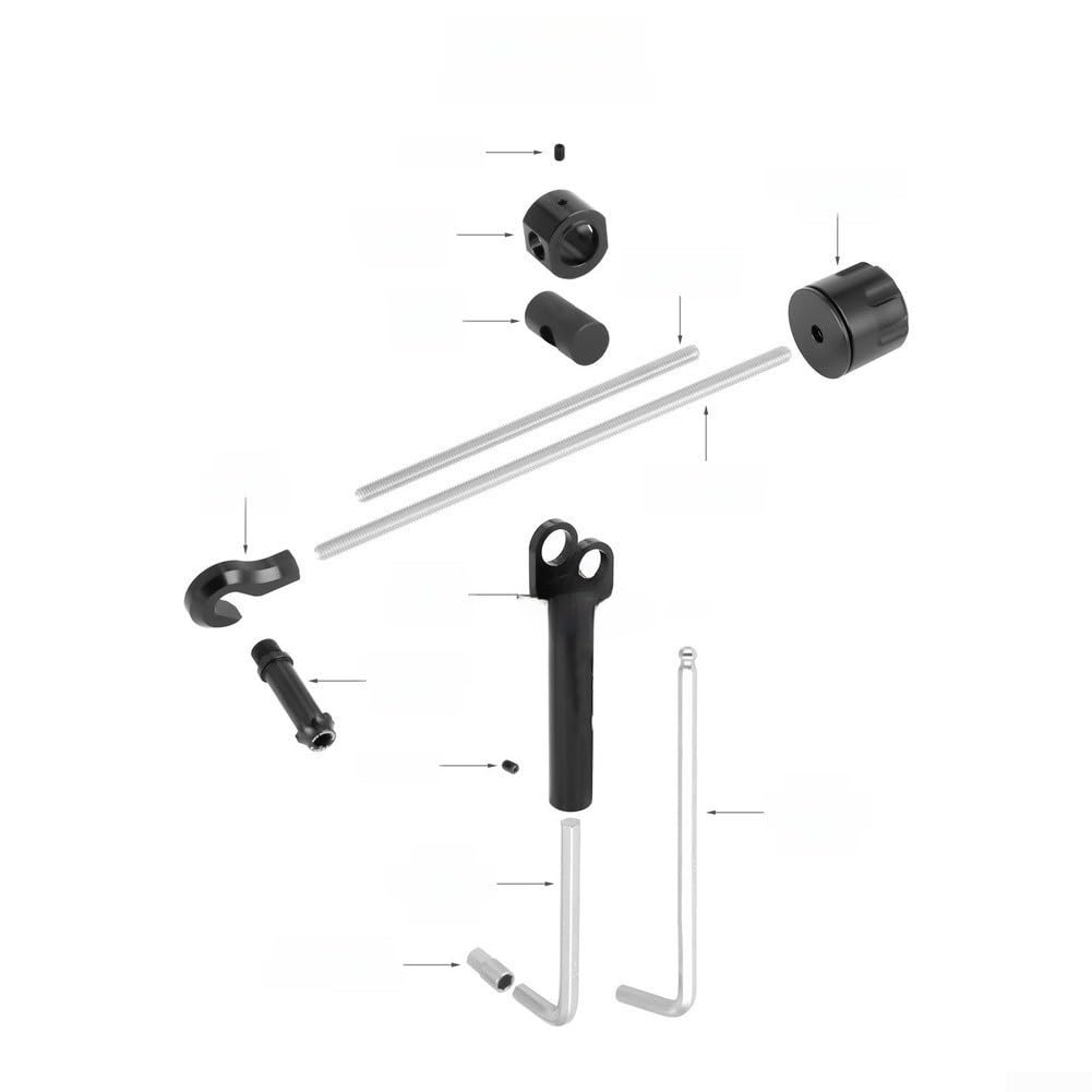 Herramienta de extracción de pernos de cubierta de manivela de bicicleta con componentes de acero inoxidable y volante de aleación de aluminio para mantenimiento de MTB