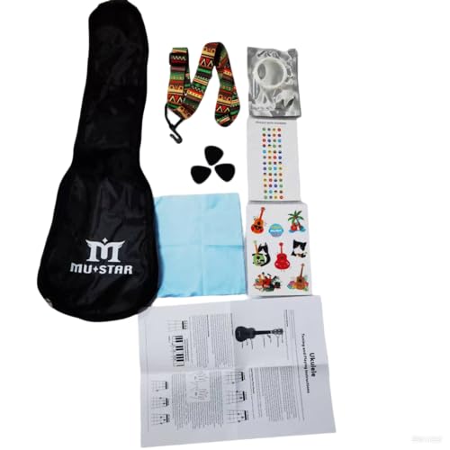 soprano ukulele starter kit blue with gig bag picks strap and learning guide