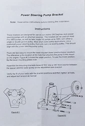 Power Steering Pump W/Bracket & Chrome Pulley, Chrome Saginaw Style, Compatible With Chevy Sbc #TOP7