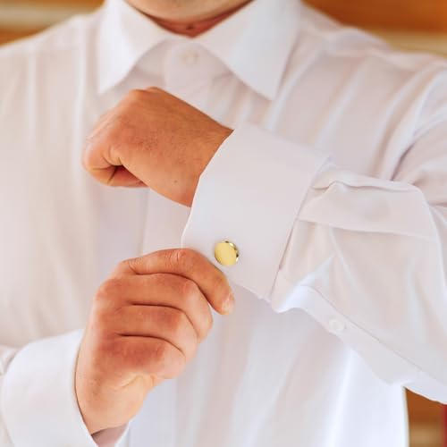 Set de 3 piezas: pasador de corbata y mancuernas doradas para hombre miniatura 3