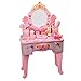 Set da gioco per bambini, in legno, con specchio per trucco, da principessa, con accessori di bellezza, regalo per ragazze