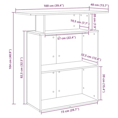 Bureau de réception compact avec rangement pour entrée bois - 4