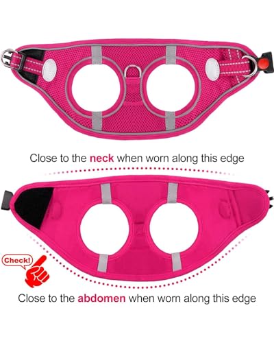 Joytale Hundegeschirr Kleine Hunde, Reflektierend Weich Gepolstert Geschirr, Air-Mesh Brustgeschirr Hund klein, S, Leuchtend Rosa