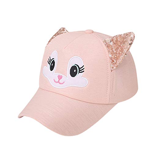 Toddler Kids Boys Girls Bunny Cartoon Baseball Cap Sequin Ears Cute Sun Hat Outdoor Summer Cap 8-18 Months (Orange, One Size)